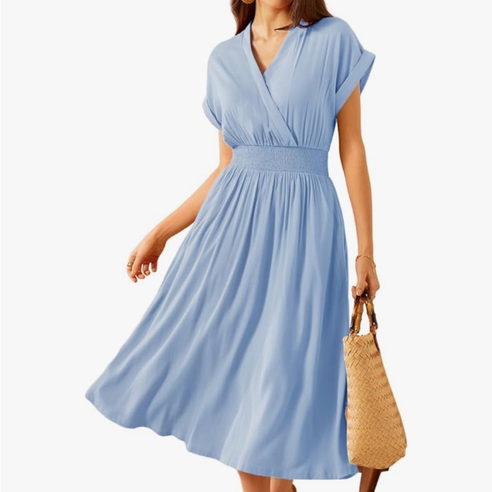 Grace Karin Light Blue Midi Dress